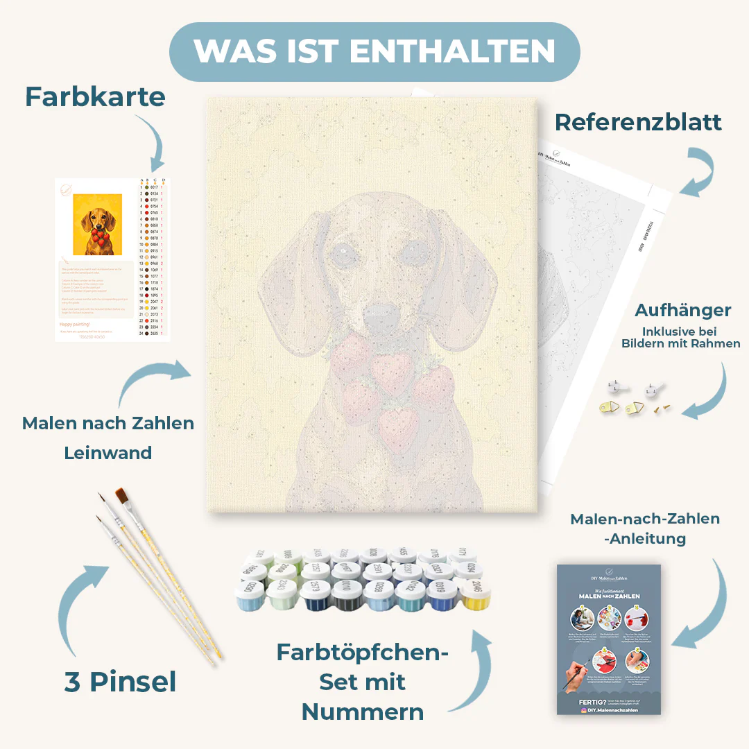 Malen nach Zahlen - Erdbeer-Dackel - Image 2