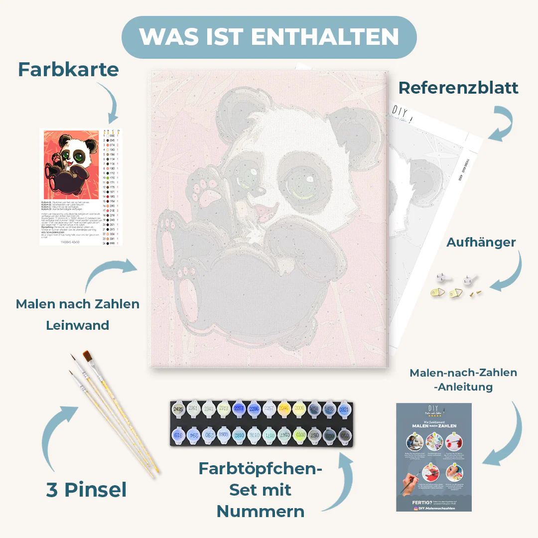 Malen nach Zahlen - Fröhlicher Riesenpanda - by Vink - Image 3