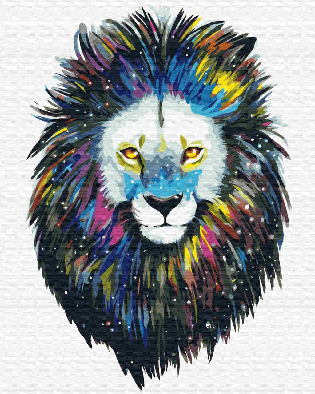 Malen nach Zahlen - galaxy lion white - by Pixie Cold
