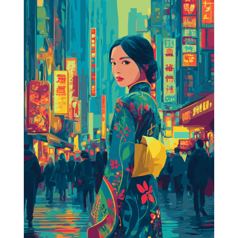 Malen nach Zahlen - Geisha in Tokio