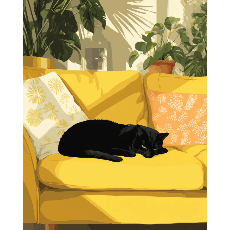 Malen nach Zahlen - Gelbes Sofa