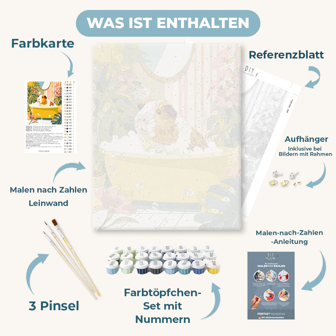 Malen nach Zahlen - Haustier im Schaumbad - Image 3
