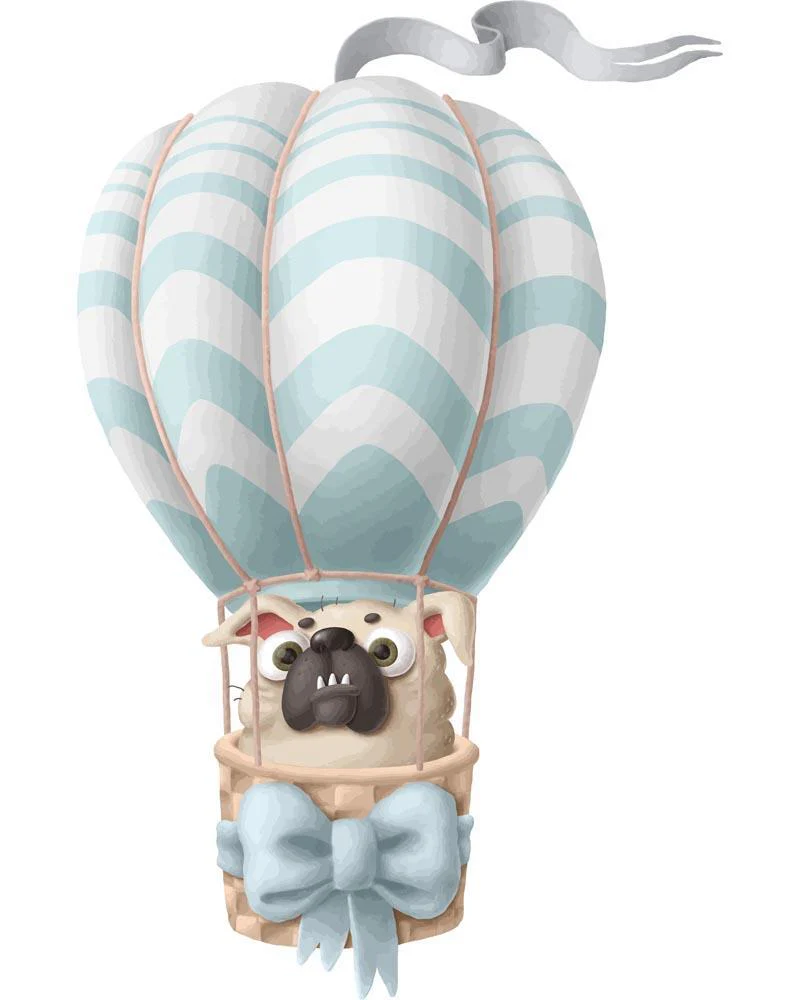 Malen nach Zahlen - Heißluftballon - Bulldogge