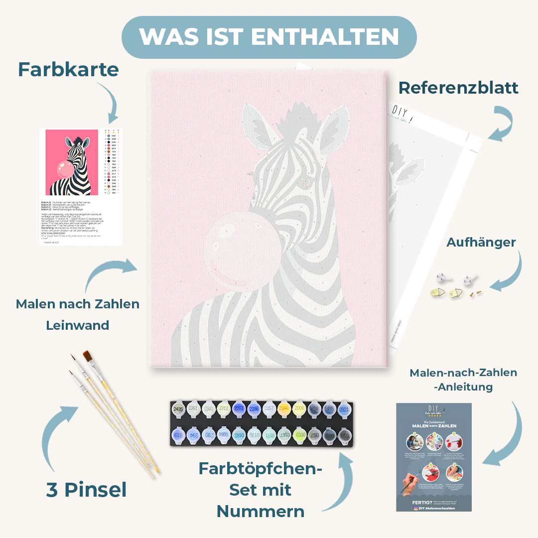 Malen nach Zahlen - Kaugummi-Zebra - Image 3