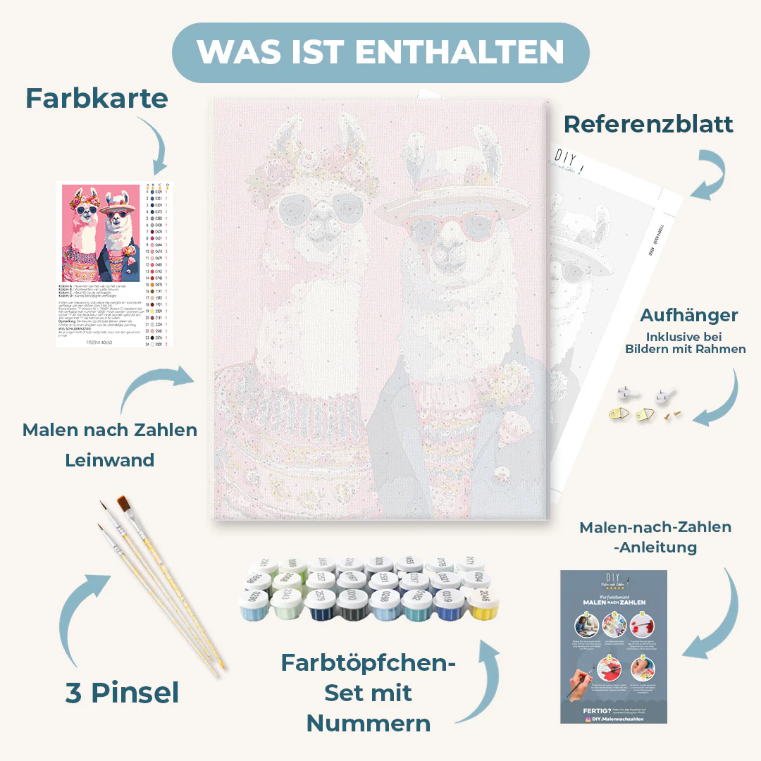 Malen nach Zahlen - Lama-Paar - Image 3