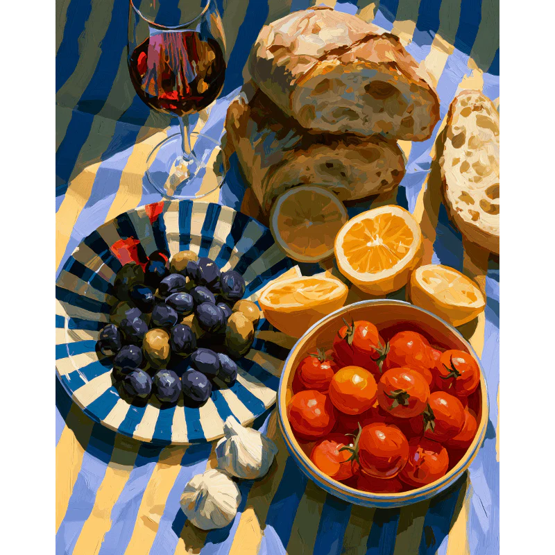 Malen nach Zahlen - Mediterrane Köstlichkeiten