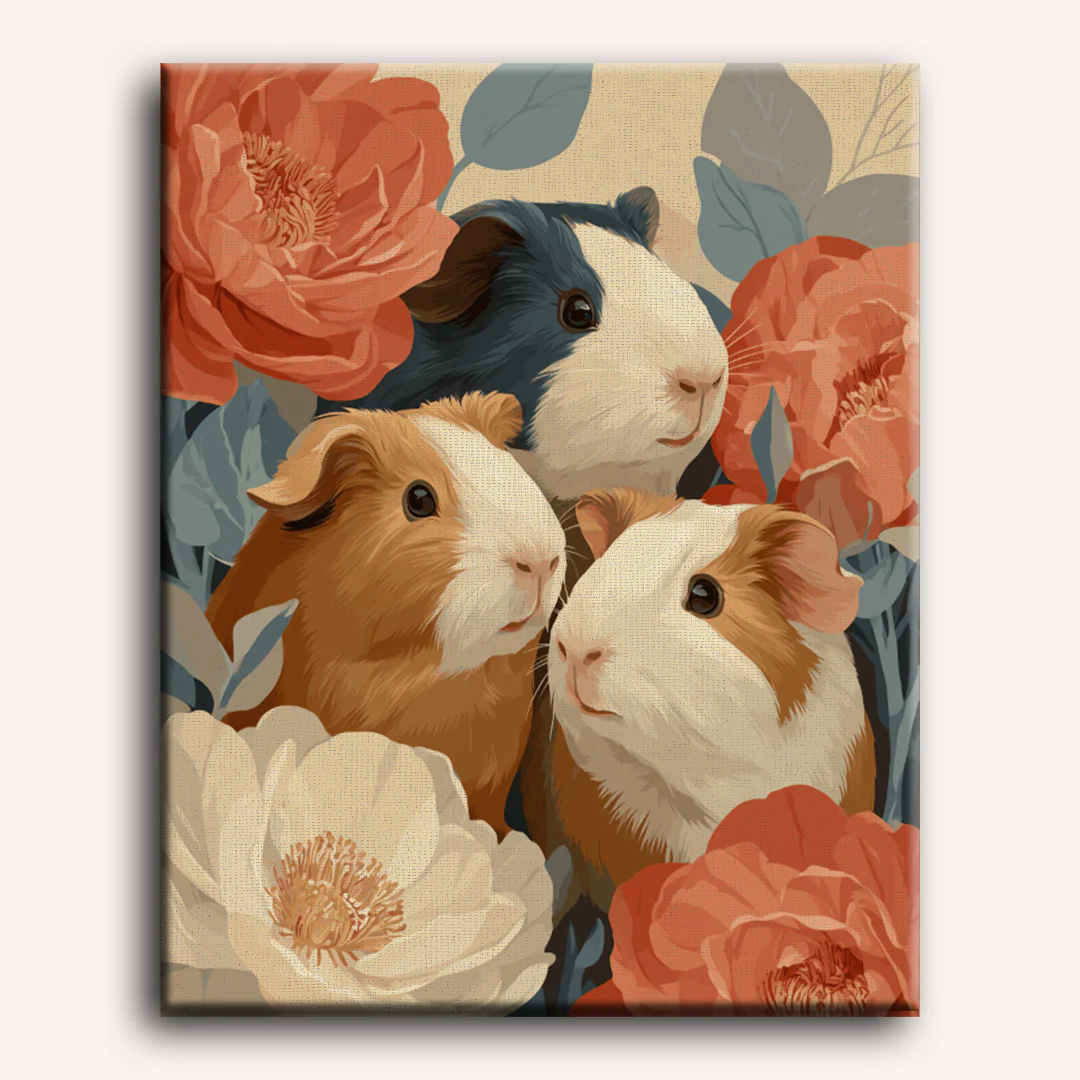 Malen nach Zahlen - Meerschweinchen-Blüten - Image 2