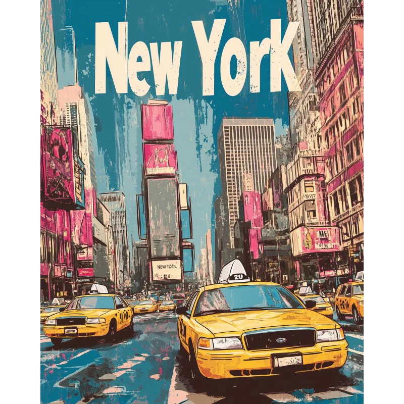 Malen nach Zahlen - New York Reiseposter