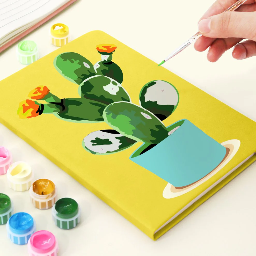 Malen nach Zahlen - Notizbuch – Kaktus | 2 Farben - Image 9