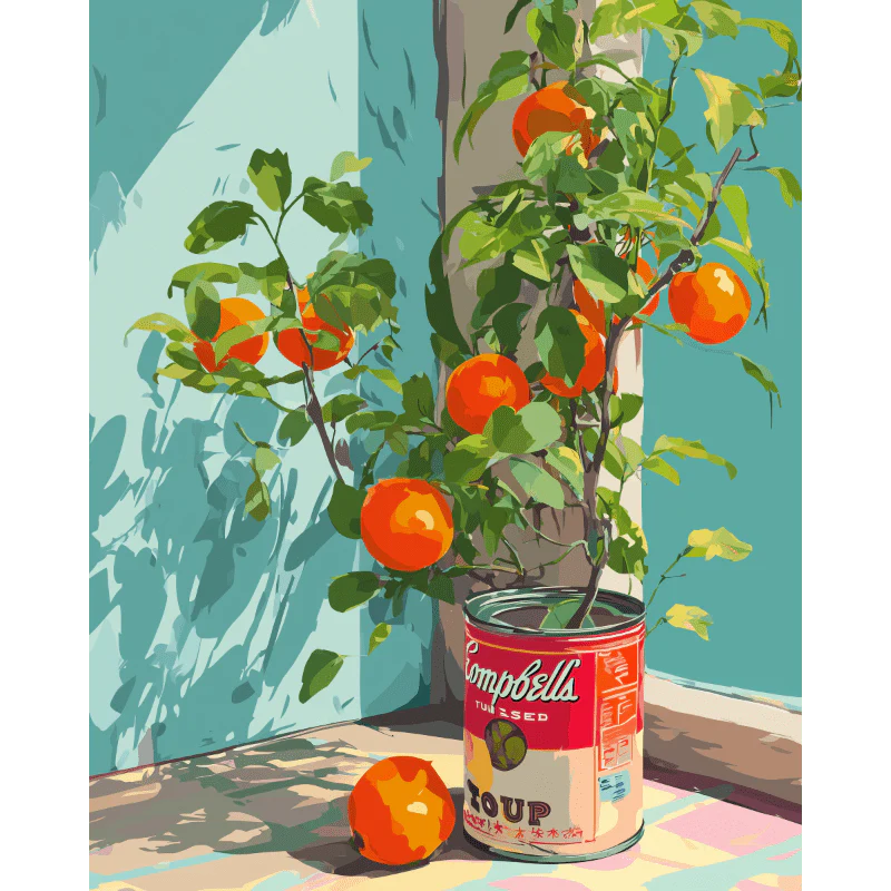 Malen nach Zahlen - Orangen in der Dose