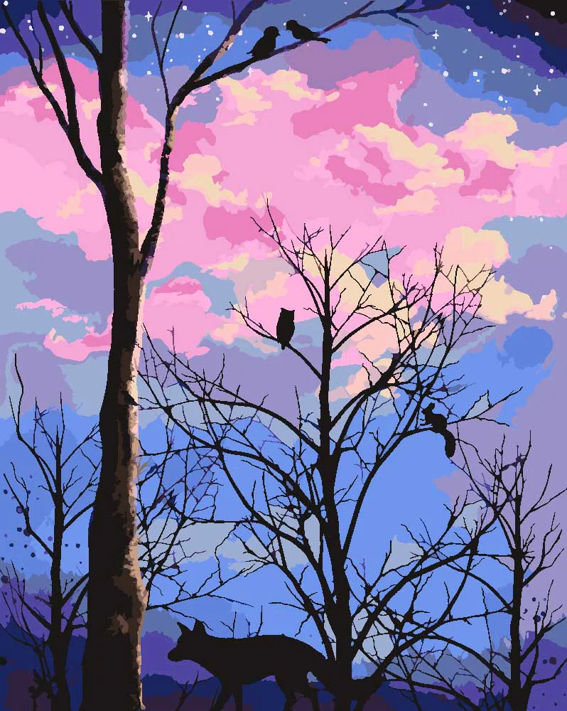 Malen nach Zahlen - Purple Sky - by Tiny Tami