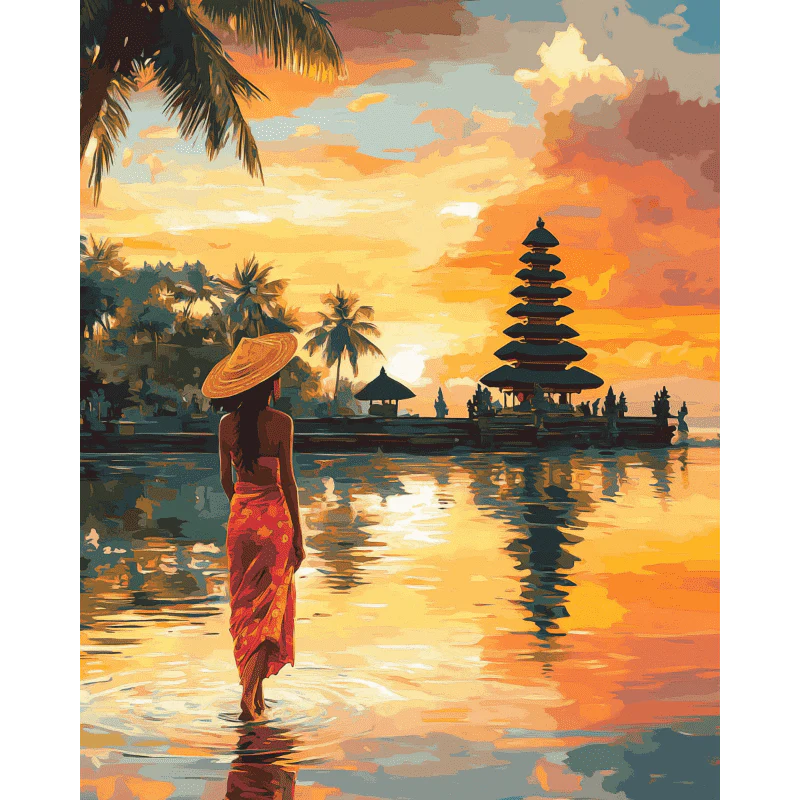 Malen nach Zahlen - Sonnenuntergang auf Bali