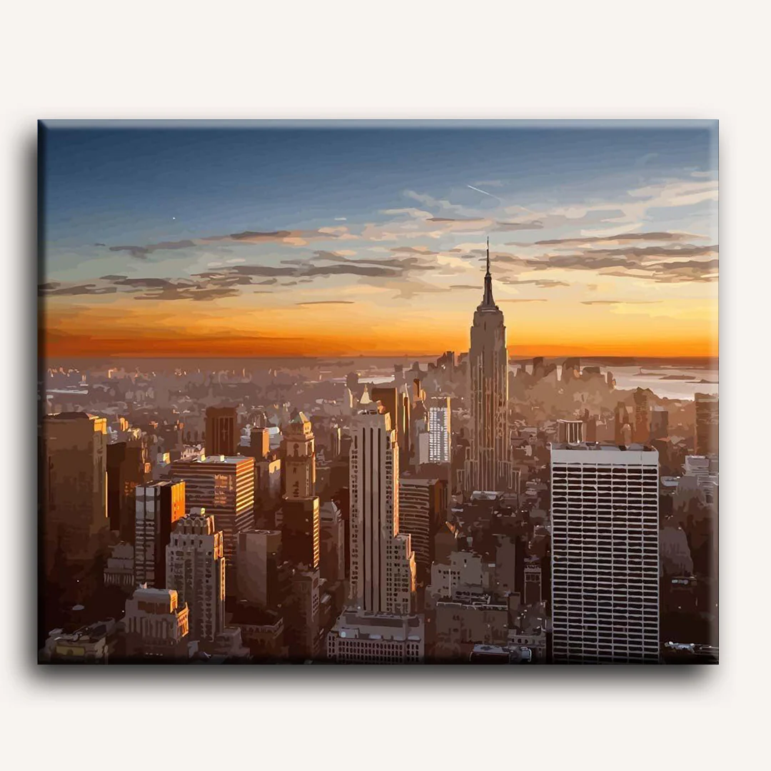 Malen nach Zahlen - Sonnenuntergang über Manhatten - New York - Image 2