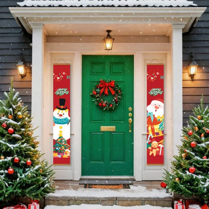 Malen-nach-Zahlen Türpaneele – Weihnachtsmann & Schneemann Set - Image 6