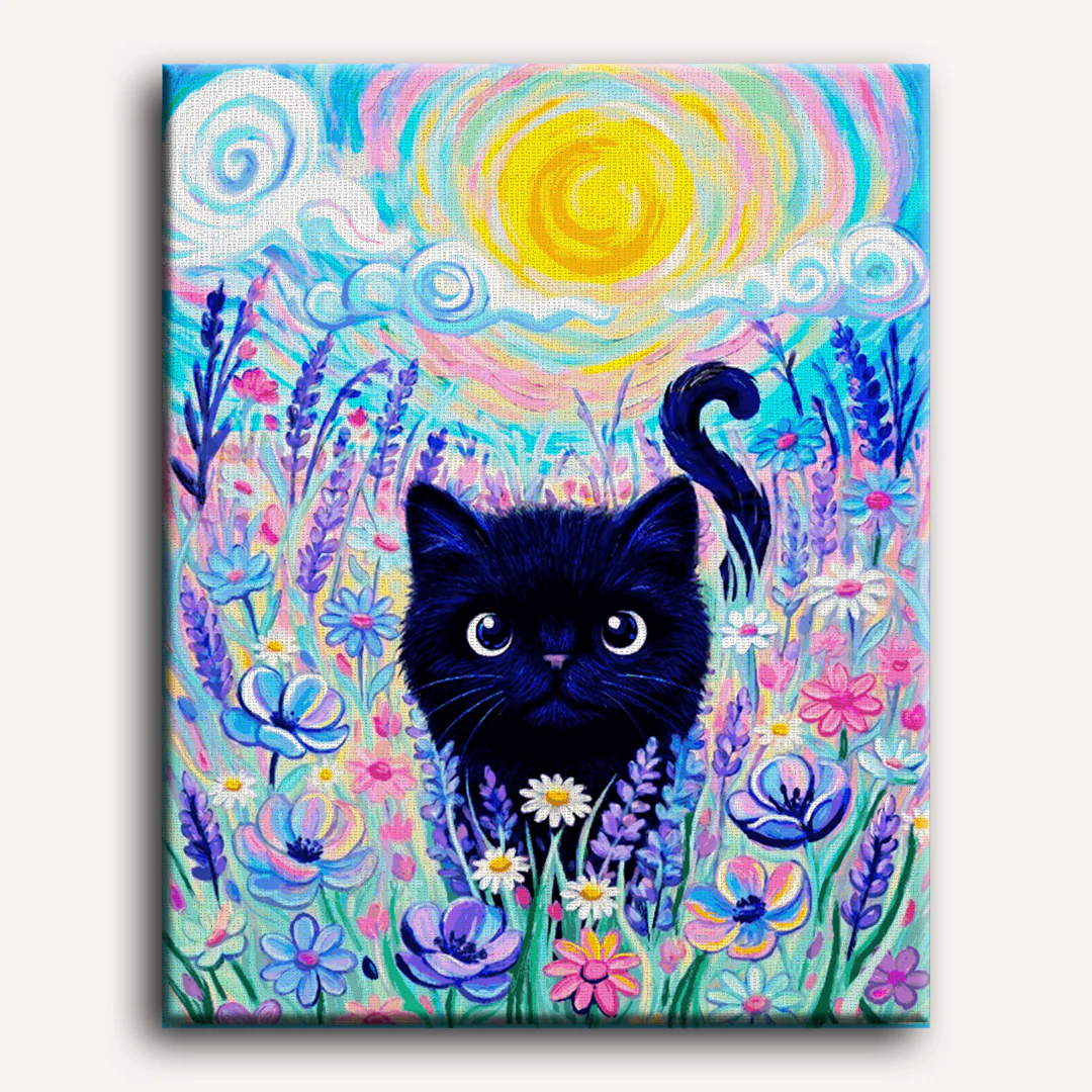 Malen nach Zahlen - Van Cat Blumenwiese - by Tiny Tami - Image 2