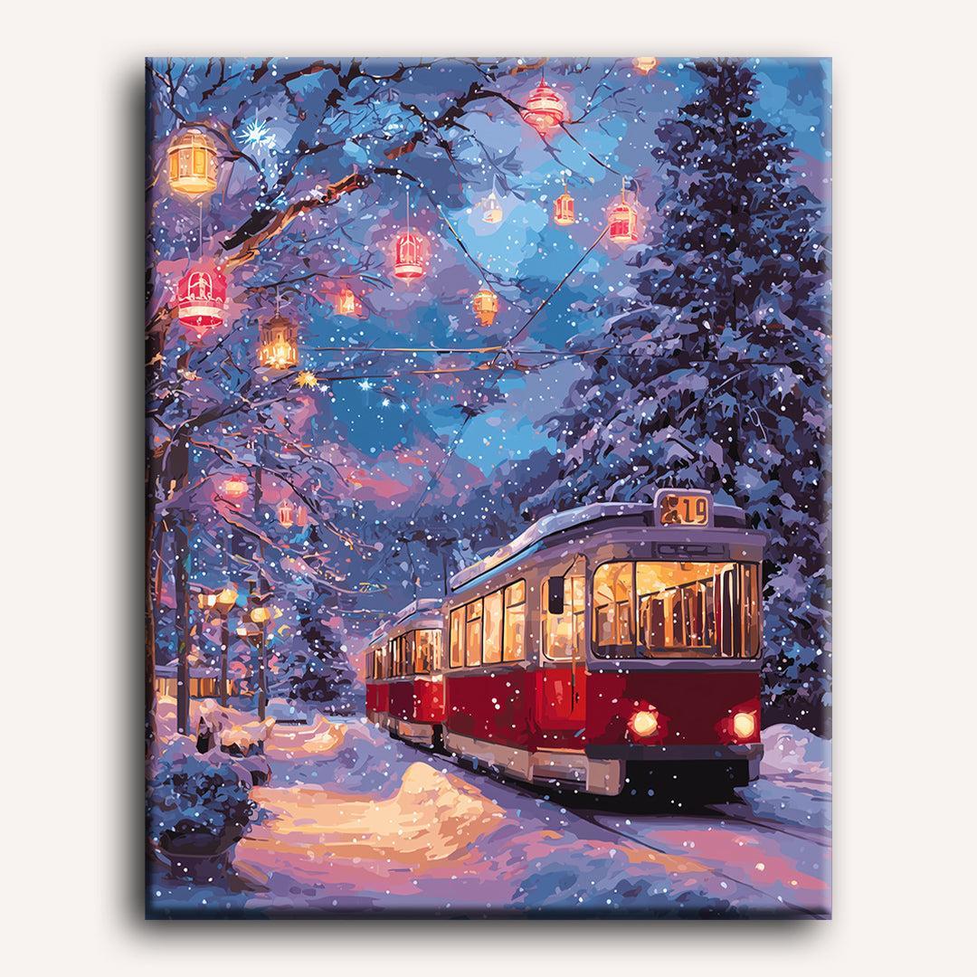 Malen nach Zahlen - Verschneite Straßenbahn - Image 2