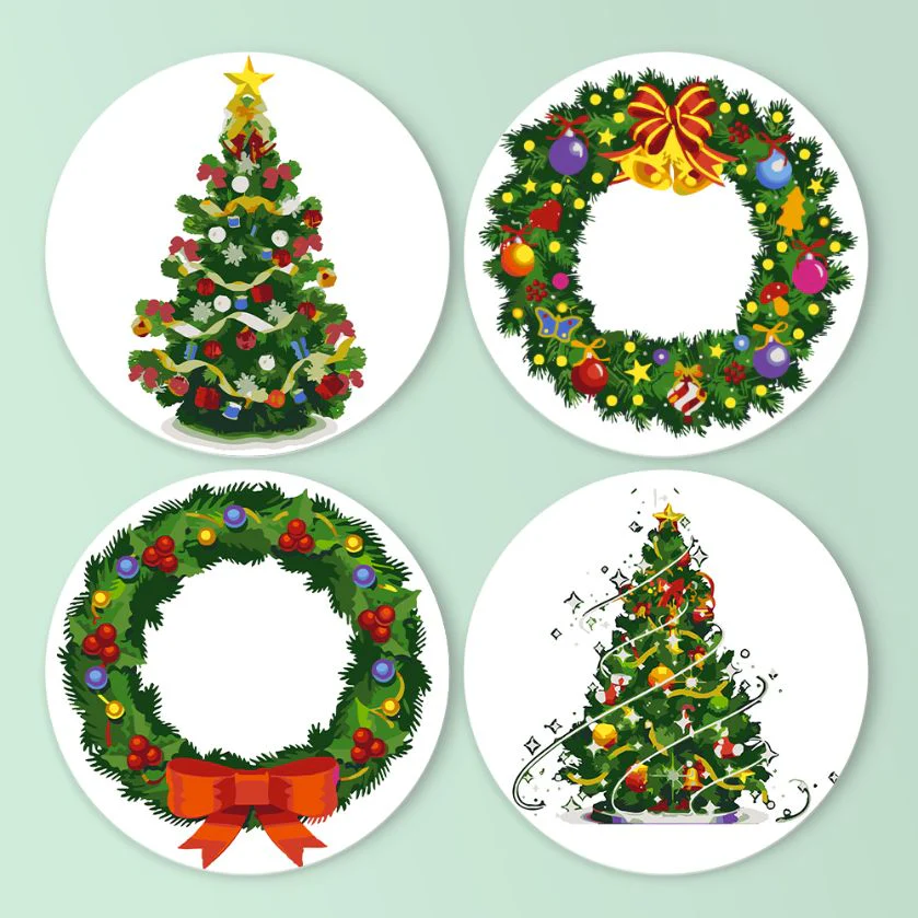 Malen nach Zahlen - Weihnachts-Tischsets | 4 Stück