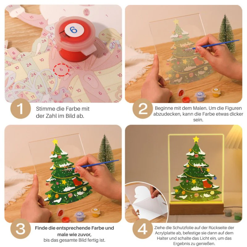 Malen nach Zahlen Weihnachtslampe | Frohe Weihnachten - Image 5