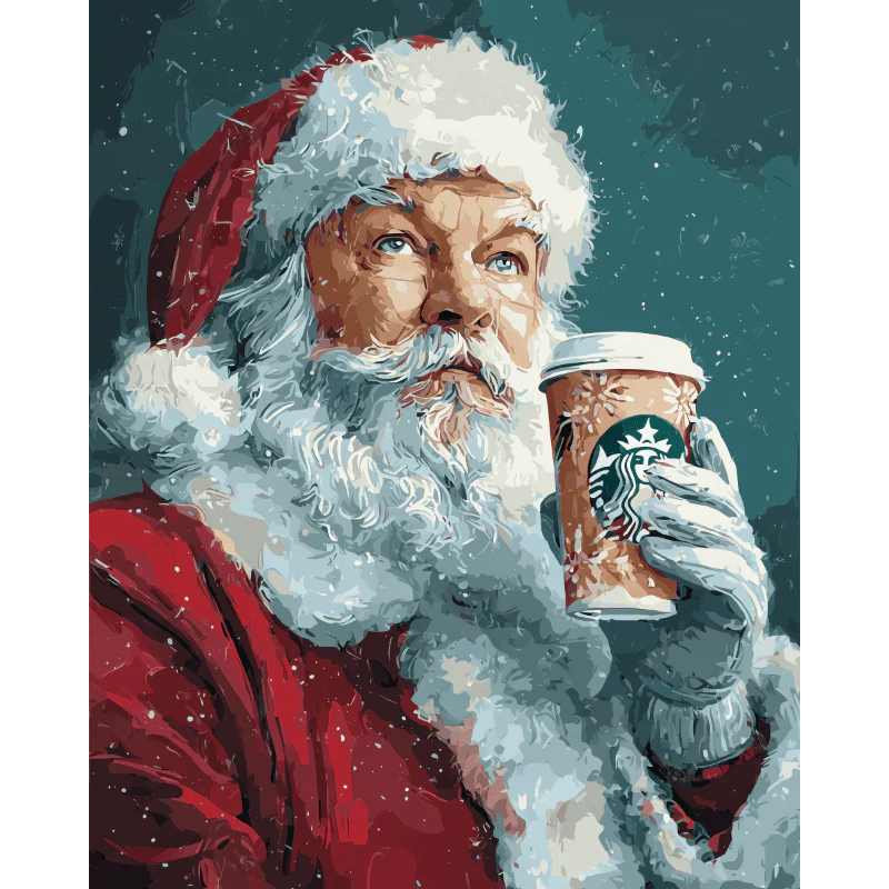 Malen nach Zahlen - Weihnachtsmanns Latte