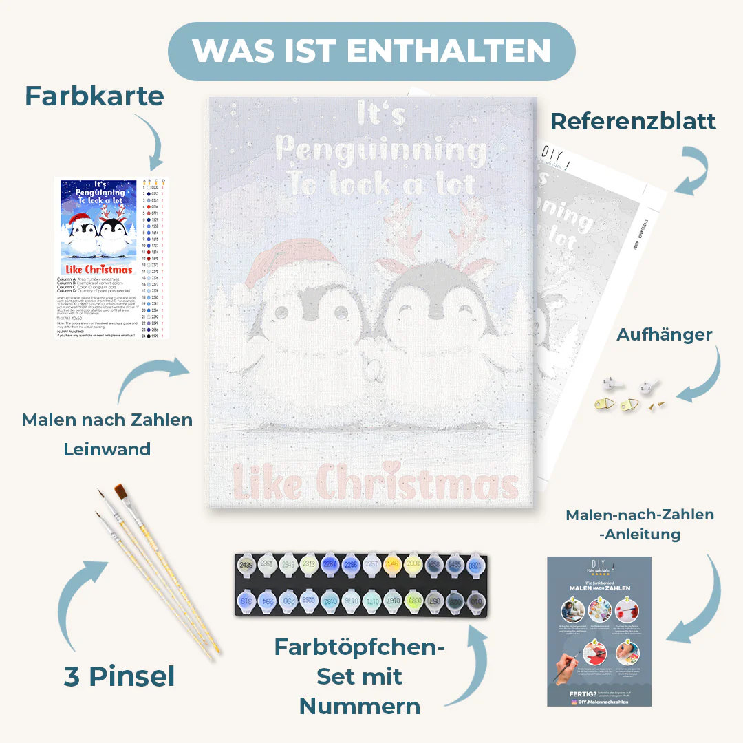 Malen nach Zahlen - Weihnachtspinguine – by Tiny Tami - Image 3