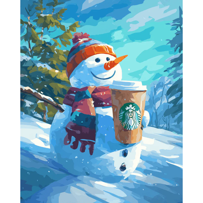 Malen nach Zahlen - Wintertag-Latte