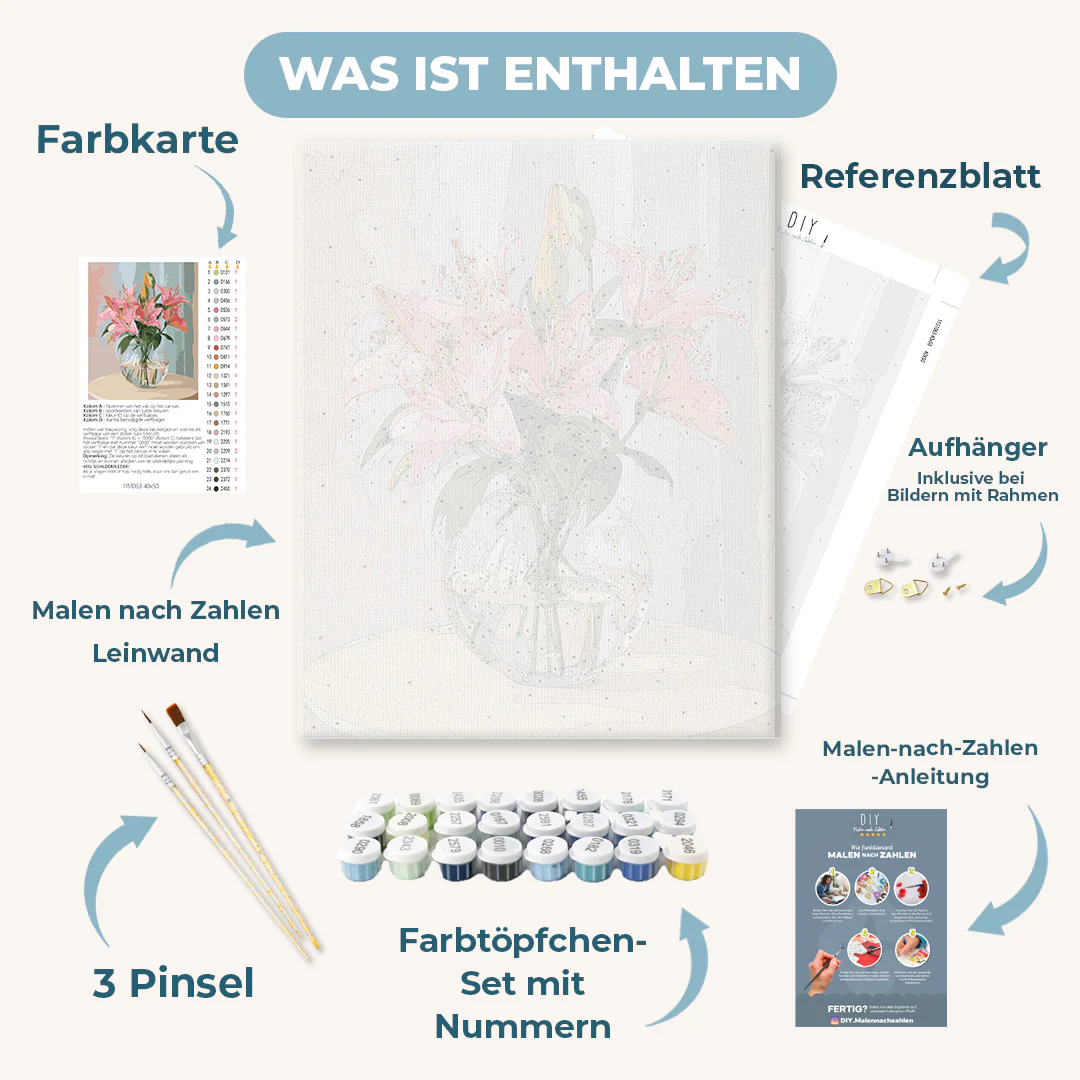 Malen nach Zahlen - Zarte Lilien - Image 3