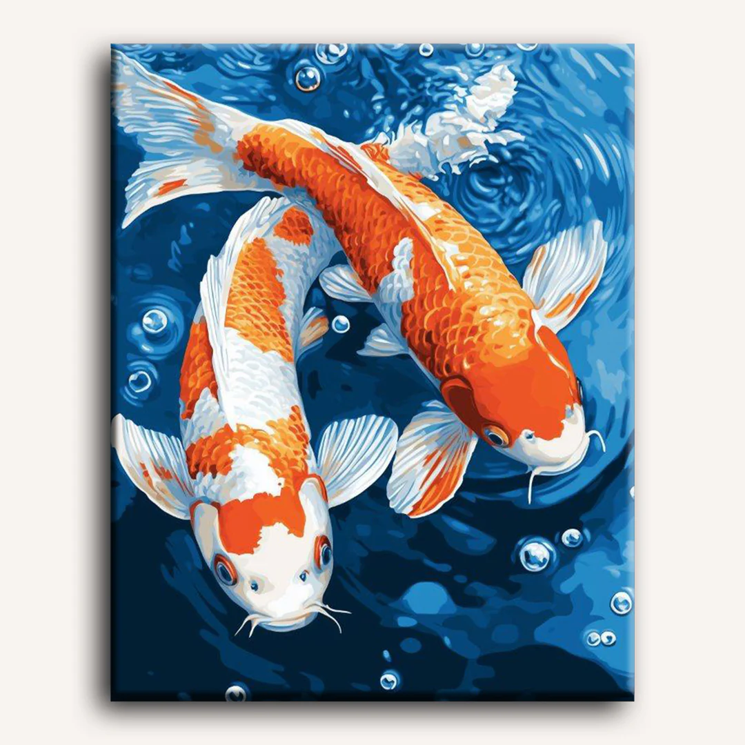 Malen nach Zahlen - Traditionelle Koi Fische - Image 2